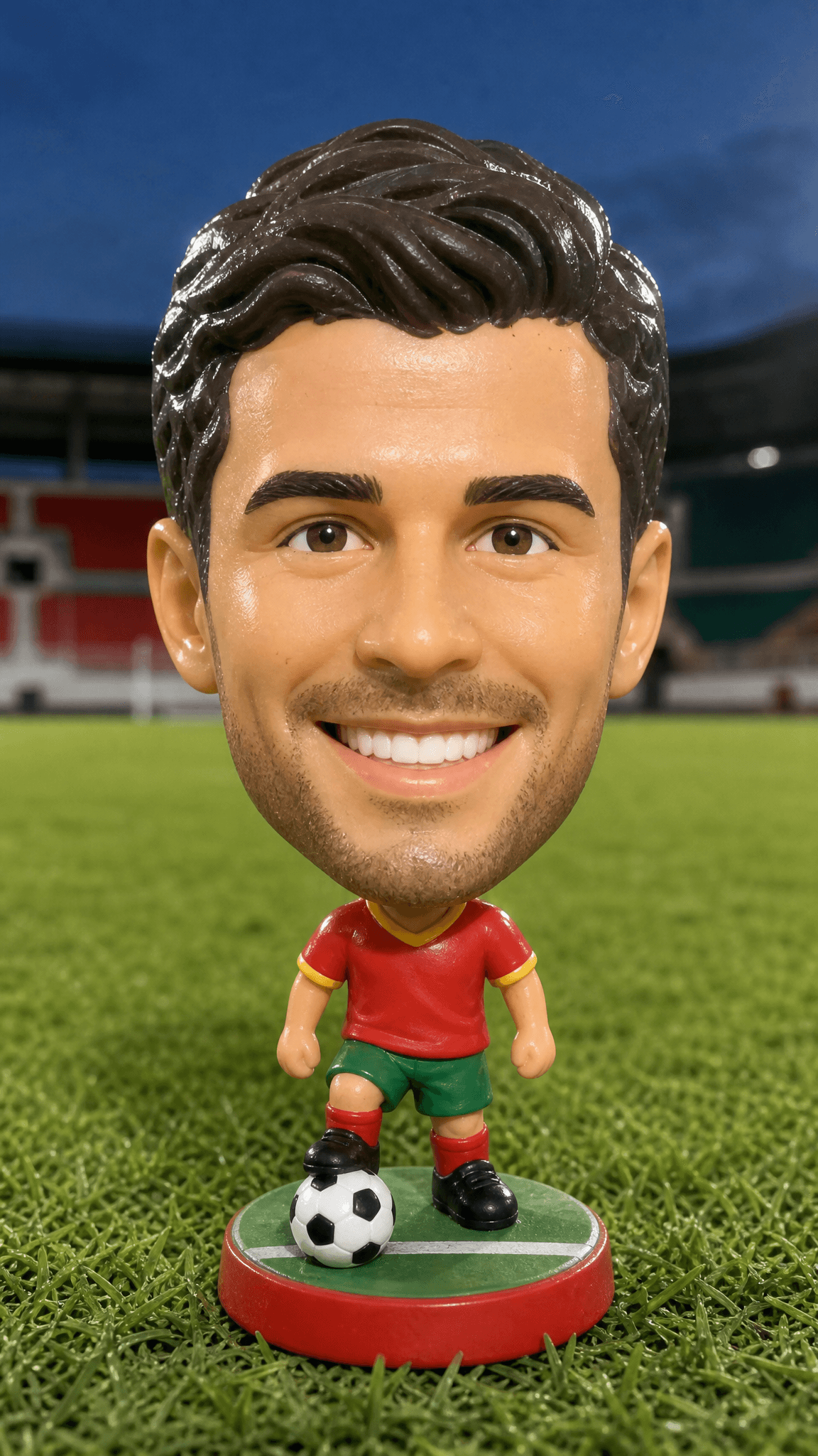 Plastic soccer bobblehead toy