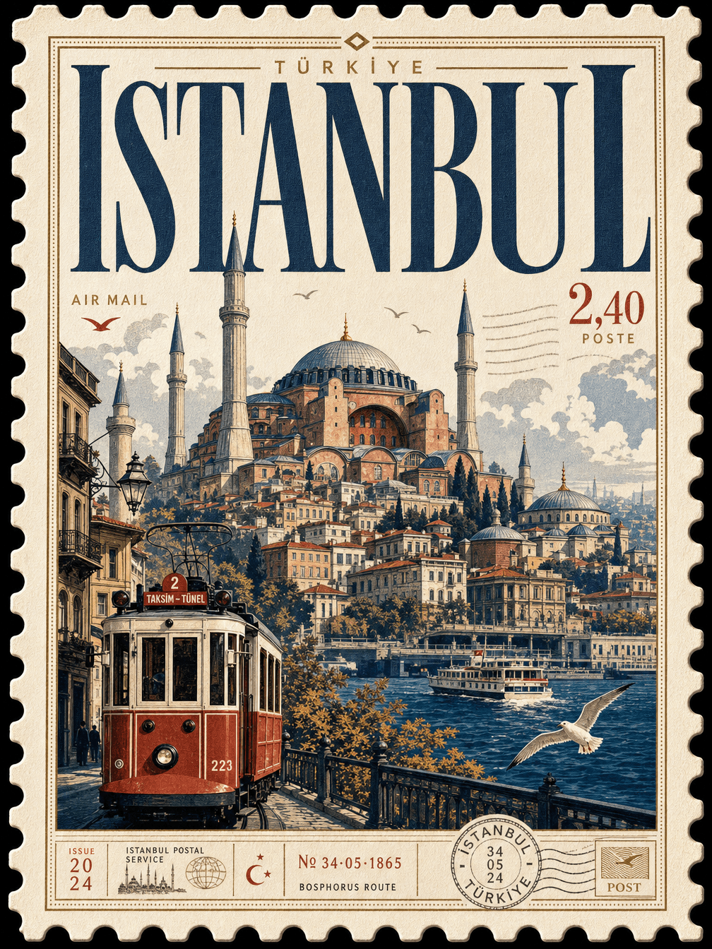 Postal-stamp poster