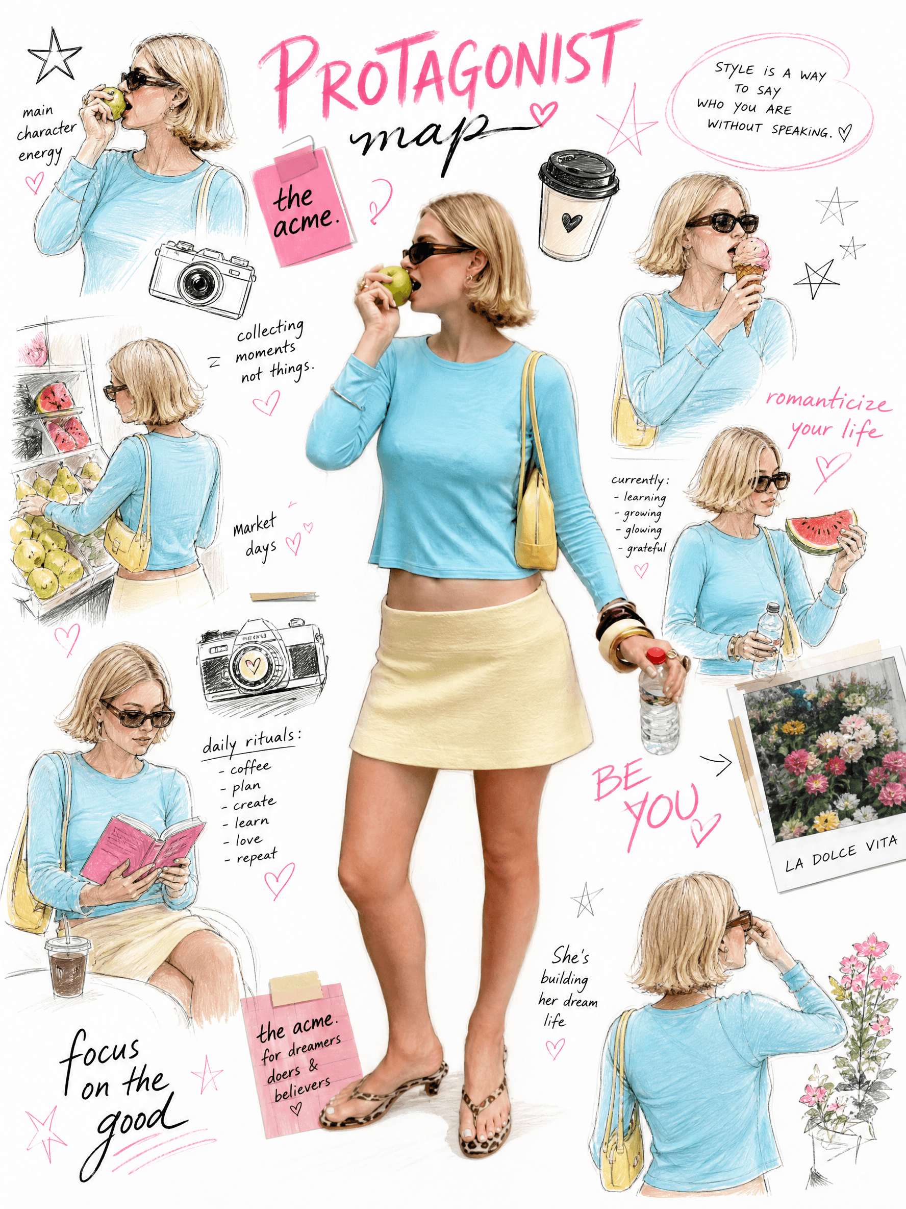 Fashion inspired protagonist map