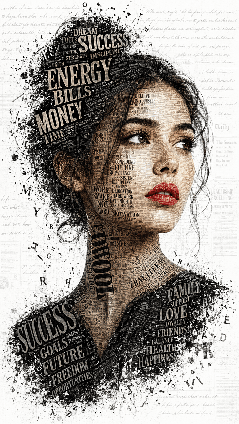 Striking typographic portrait