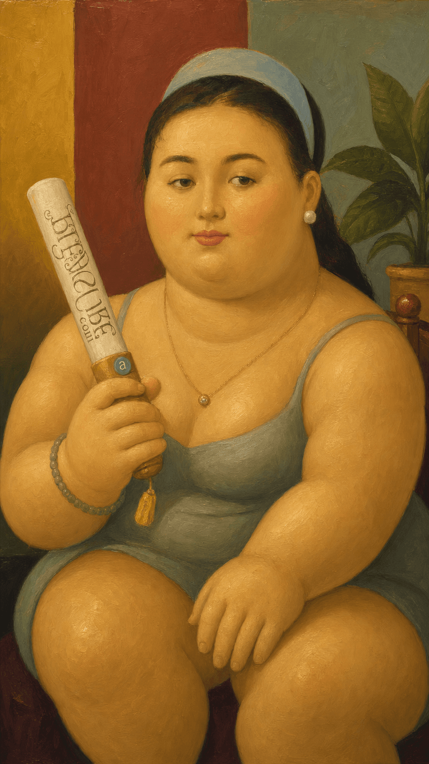 Botero-style portrait