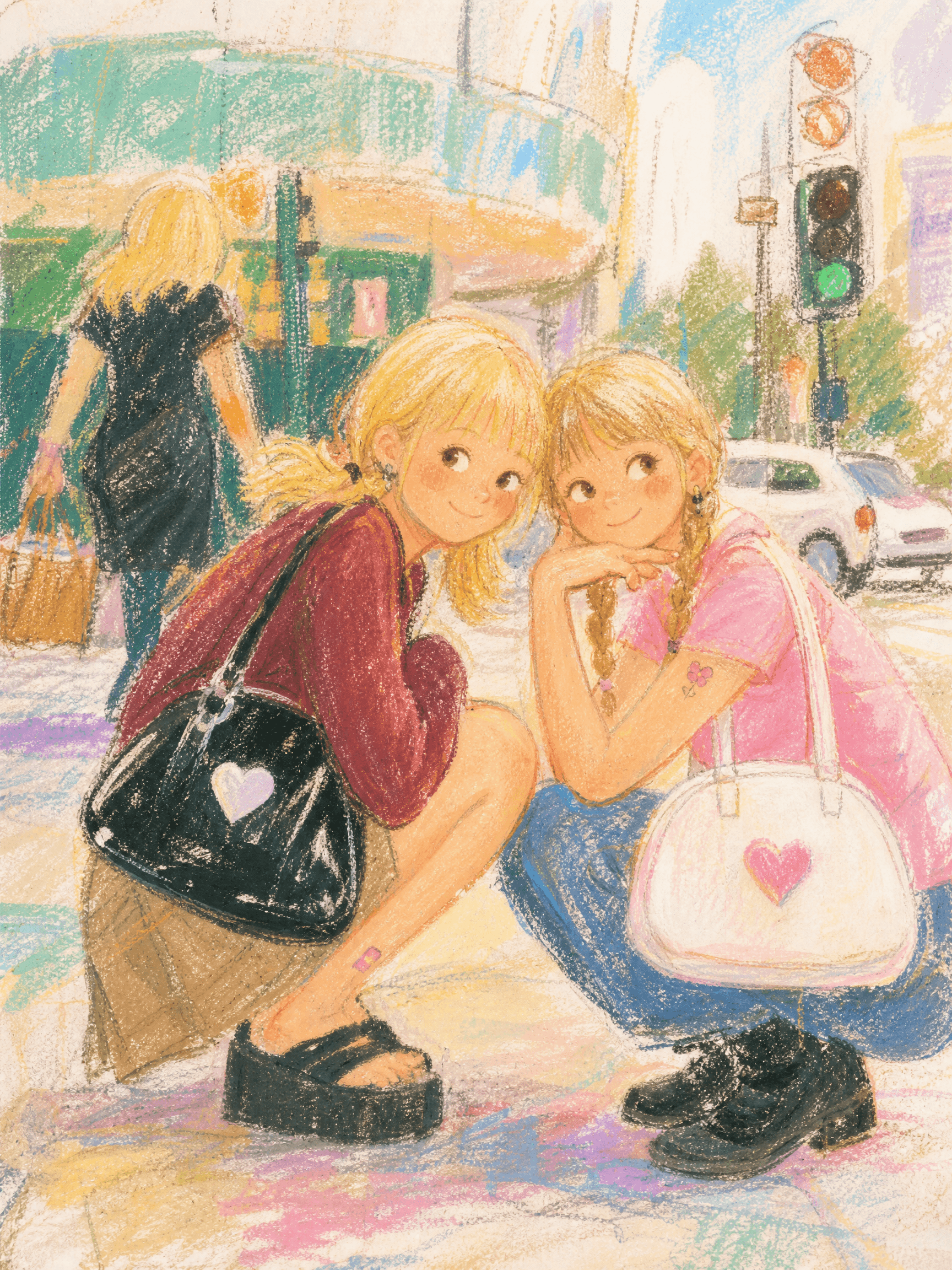 Children's crayon picture book illustration