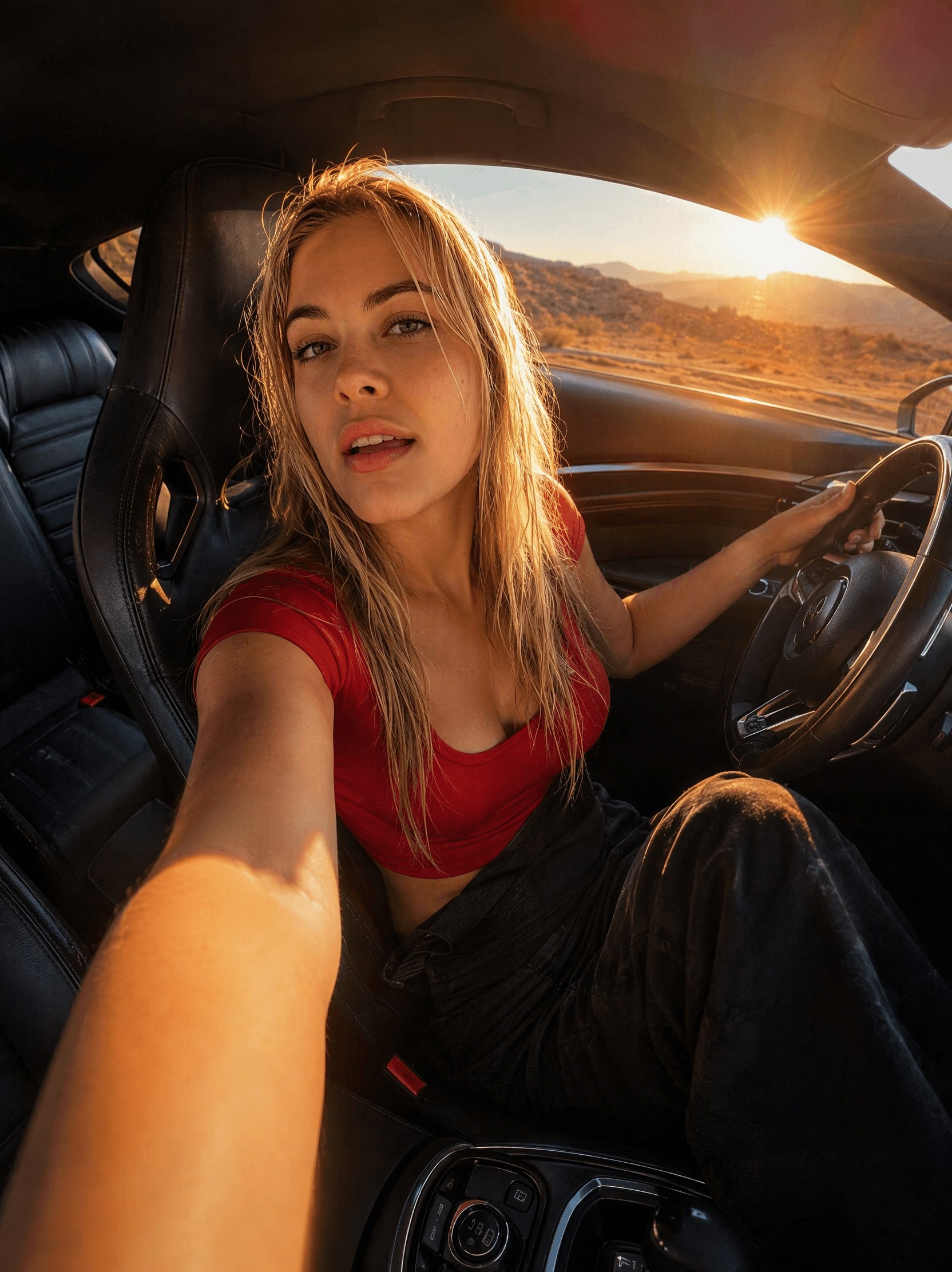 Sunset Driver Girl