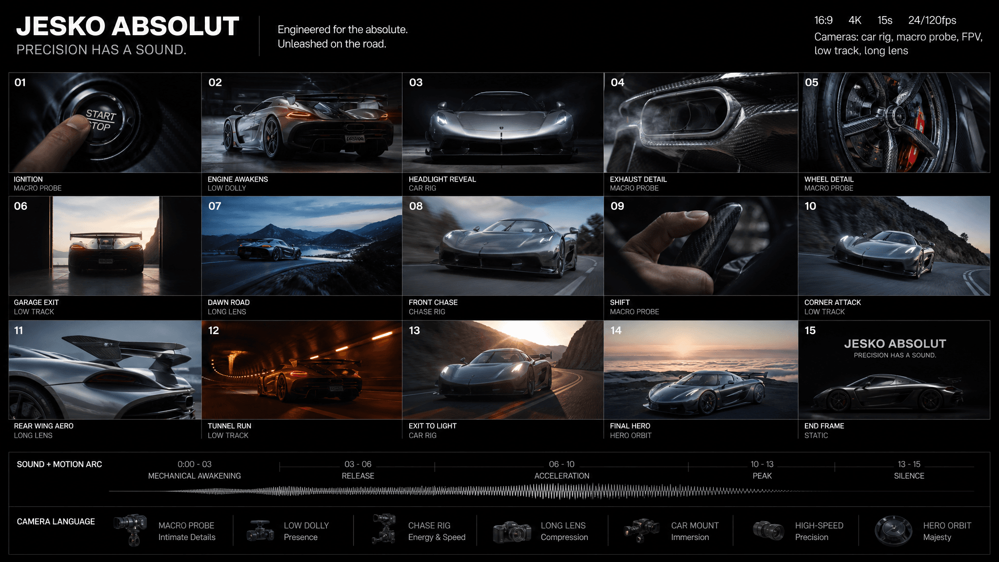 Storyboard for a Luxury Car TV Commercial