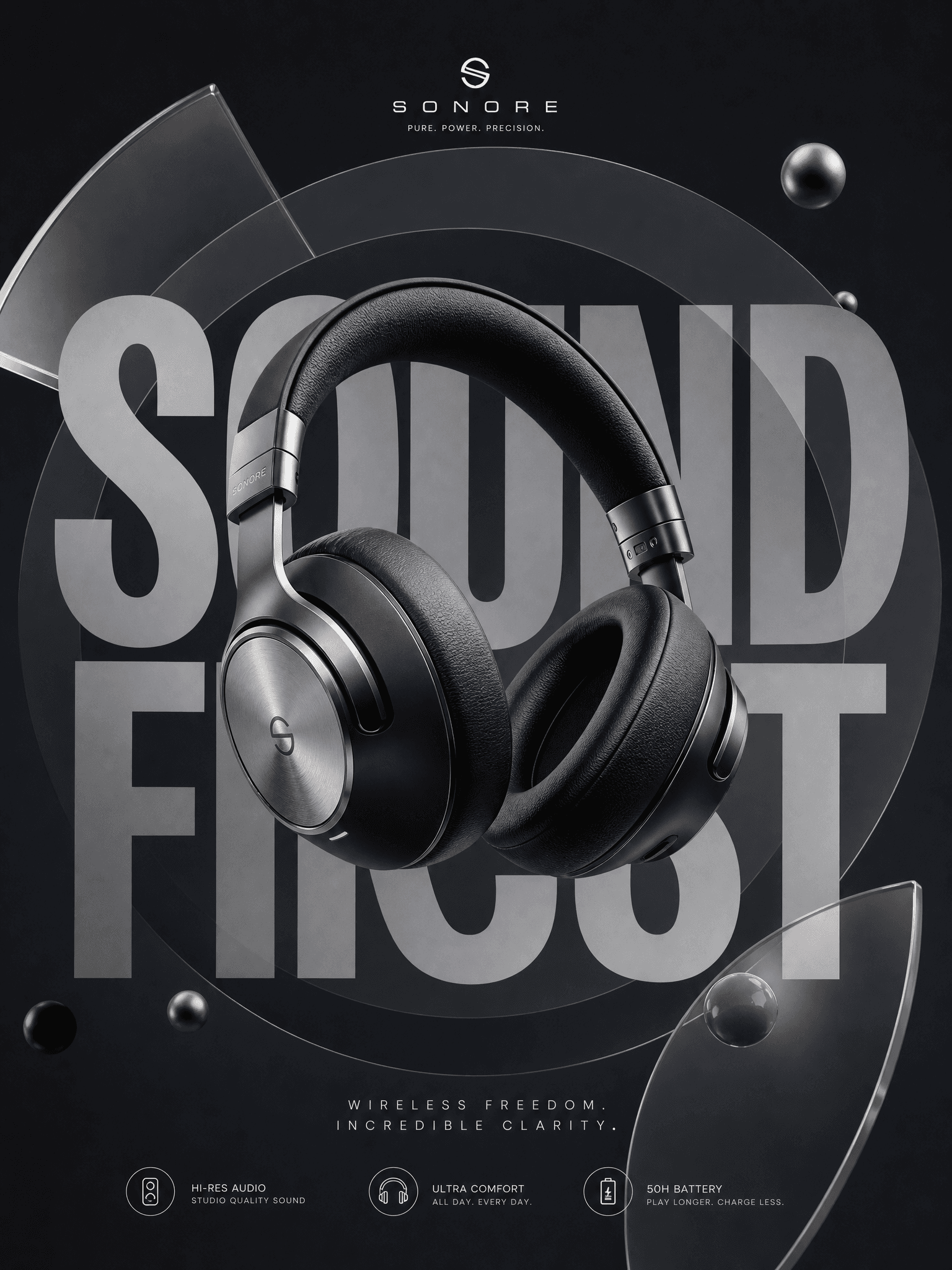 Audio-brand advertising poster