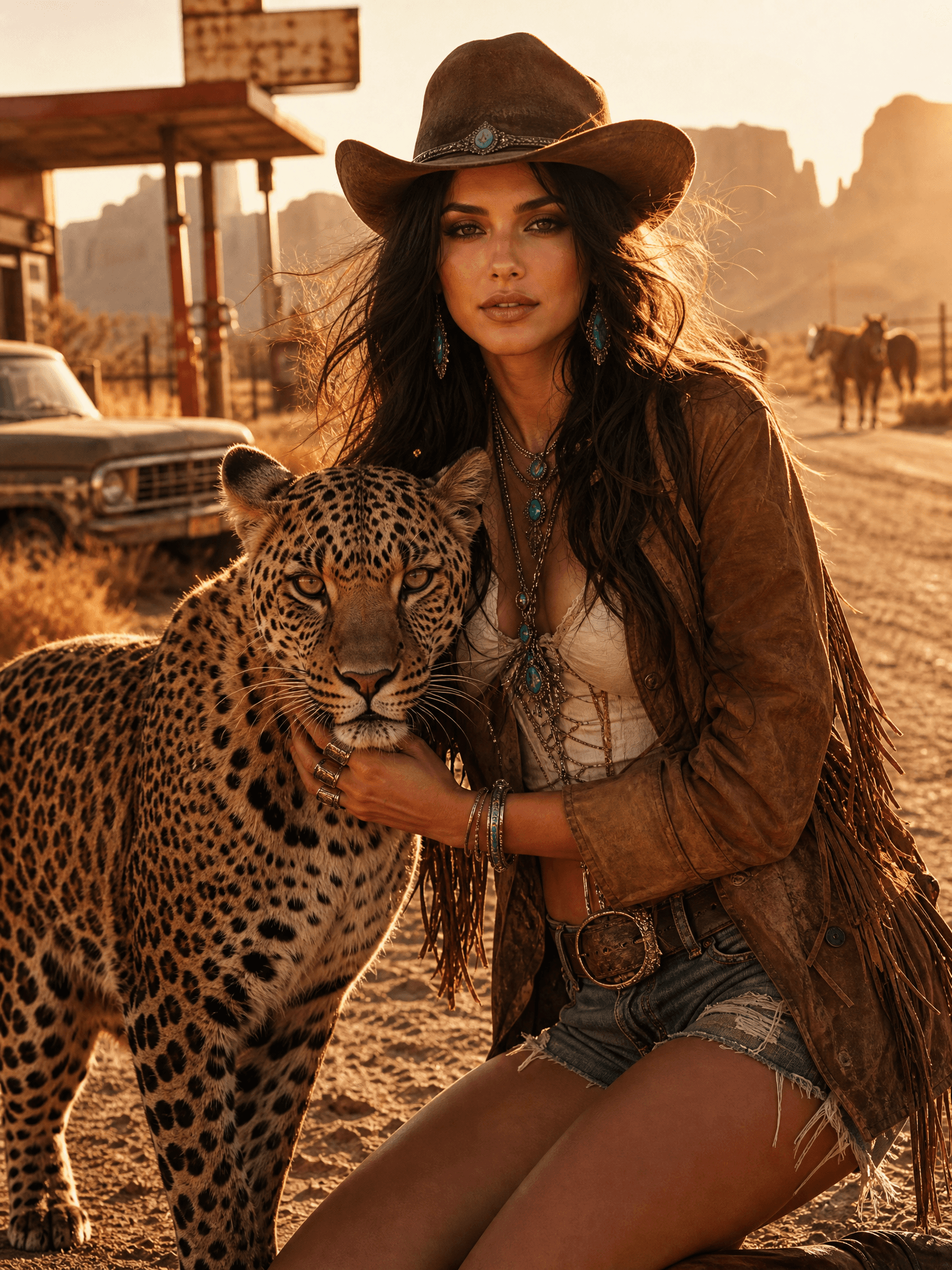 Cowgirl & Leopard